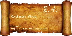 Rothman Absa névjegykártya